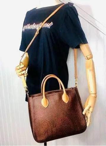 ETRO Milano Red Paisley Top Zipper Crossbody Shoulder Bag Stunning Condition