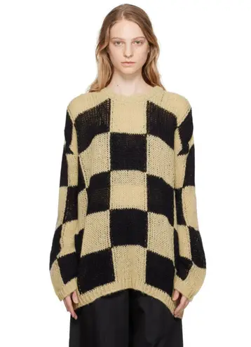 Vintage Paul Harris Black Checkered Shoulder Pad Oversized Sweater size Large