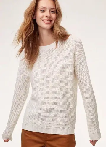 Wilfred  Free Womens Sweater Isabelli Waffle Knit Dropped Shoulders Cream Medium