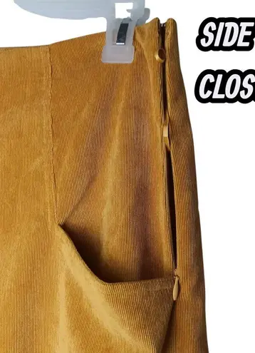 Sachin + Babi Culotte Wide Leg Pants Corduroy Mustard Yellow Pockets Size 12 NEW