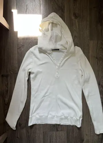 Brandy Melville White Pullover Hooded Sweater