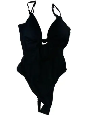 ANDIE  Swim Black Santorini Keyhole Knot One Piece Swimsuit Sz M NWT