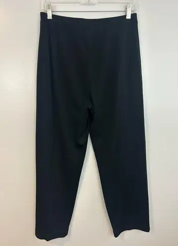 Ming Wang Classic Acrylic Pull On Black Ankle Pants Size Medium