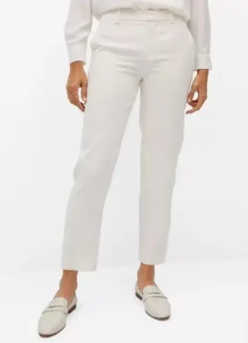 Mango NWOT  Solid White High Rise Trousers Cropped Dress Pants Size Small