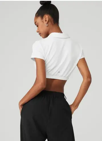 Alo Yoga  Alo crop polo top