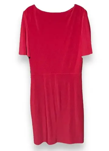 Lauren Ralph Lauren Twist Front Split Sleeve Sheath Dress Watermelon 12 Pink