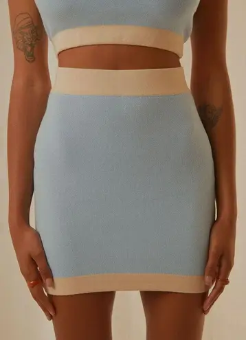 Peppermayo  sunday morning knit mini skirt in baby blue