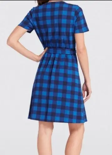 Draper James Blue Plaid Faux Wrap Mini Dress Sz.M