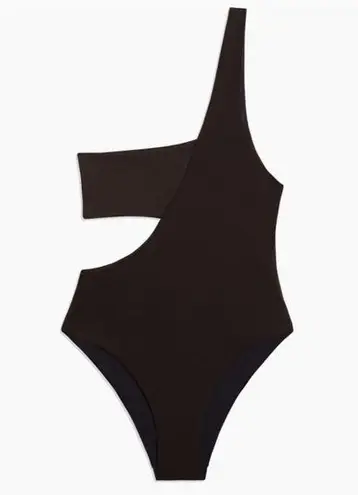 ONIA Margot One Shoulder Cut Out Bandeau One piece swimsuit Black Size M…