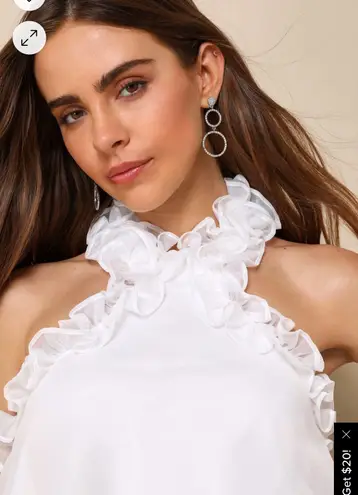 Lulus White Ruffle Halter Dress