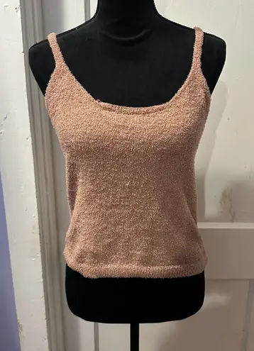 Unbranded Beige Eyelash Tank Top in L Tan Size L