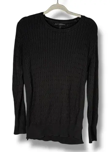 Pact Knit Long Sleeve Sweater Crewneck Black Organic Cotton