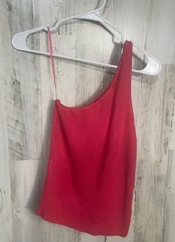 EVERY One Shoulder Knit Ribbed One Shoulder Top Rose Pink size M Soft Stretch Size M