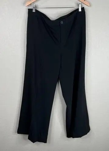 Ralph Lauren Lauren  Womens Dress Pants Size 14 Black Wide Leg Flat Front Career