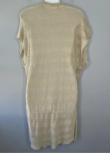 BELLDINI Beige Tan Open Knit Cardigan Vest Kimono Size M