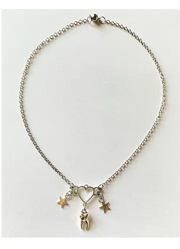 Handmade y2k Kawaii grunge style stainless steel chain necklace🎲👼⭐️🌀