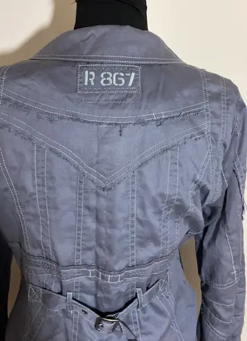 R 868 European Moto utility jacket blazer gray L/XL grunge boho punk like new