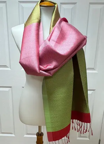 Unique Beautiful Lilac/Sage Silk Scarf