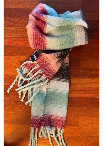 DICK'S Sporting Goods Blanket Scarf Women's Oversized Green/Berry Striped NEW