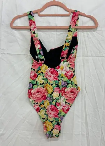 We Wore What Ruched Floral Ruched One-Piece Swimsuit Multicolor Women's Size XS
