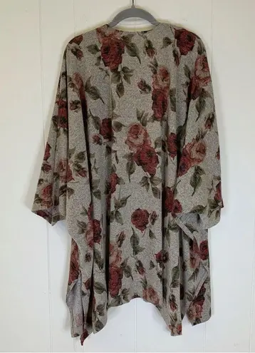 Audrey 3+1  Grey & Rose Short Sleeve Open Cardigan OS