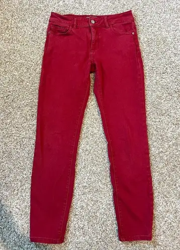 DL1961 Margaux Mid-Rise Instasculpt Ankle Skinny Red Size 26