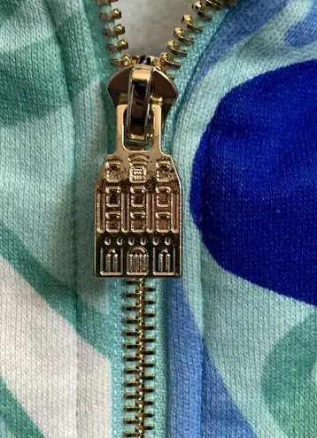 Hill House NWT The Allie Zip Hoodie in Ocean Kaleidoscope Blue