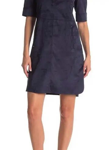 Elie Tahari dress blue micro suede size 8 gorpcore