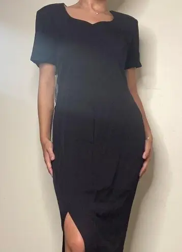 Scarlett Vintage Black Long Dress Mesh Button Back Size 8