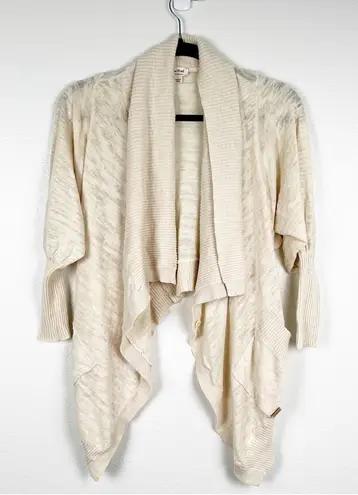 aritzia Wilfred Open Linen Blend Knit Cardigan Cream Sz XXS