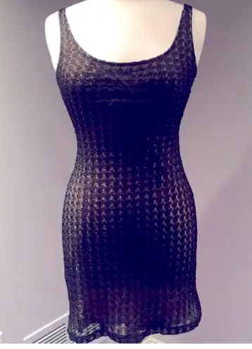 Bisou Bisou Black Lace Overlay Dress