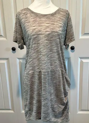 Coco + Carmen XXL Faux Wrap Heathered Gray Ruched Dress