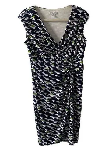London Times Petites Womens Size 10P Multicolor V Neck Surplice Sheath Dress