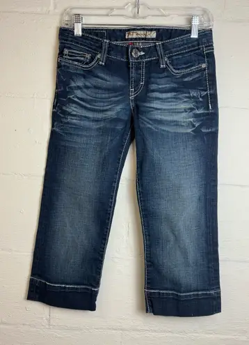 BKE Denim Woman’s Dark Wash Casual Stretch Madison Capri Summer Jeans Size 26
