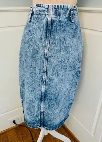 Bongo  Contempo Casuals Vintage 80's Heavy Acid Wash High Rise Denim Skirt 27 - Image 1