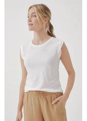 Pact Women's Cotton Featherweight Slub Muscle Tee In White Size Large