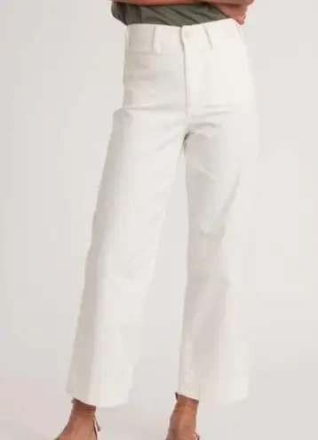 Marine layer  Bridget Slim Wide Leg Crop White Pant Size 14 NWT