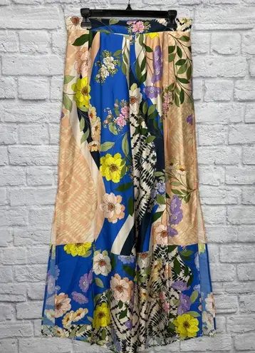 MISA Los Angeles Selena Pants Size L Lucid Dream Floral Side Slit Wide Leg