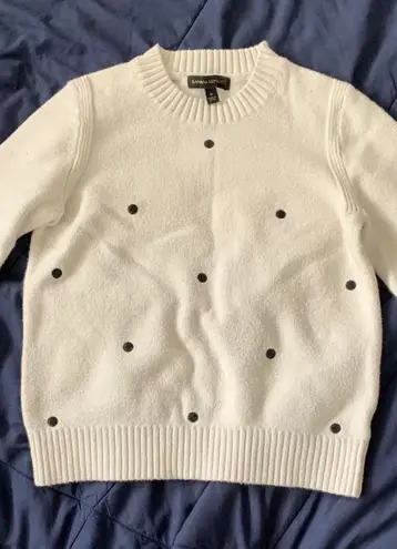 Banana Republic Ivory Sweater with Black Dots