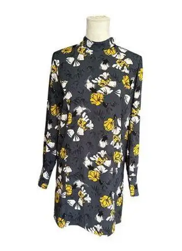 Free Press Womens Floral Print Long Sleeve Dress Mock Neck Modest Sz S Tunic