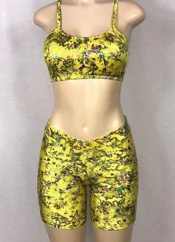 Zuliana Designer Activewear Two Piece Set Made In USA NWT Yellow