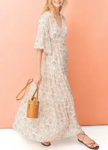Tuckernuck The Ginger Floral Short Flutter Sleeves Maxi Dress Women’s Size XS