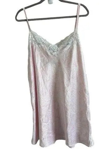 Ralph Lauren Elegant Lauren by  Pink Lace Trim Chemise - Size XL