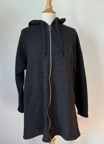 Metropolitan Cozy Charcoal Gray Hooded Zip-Up Jacket