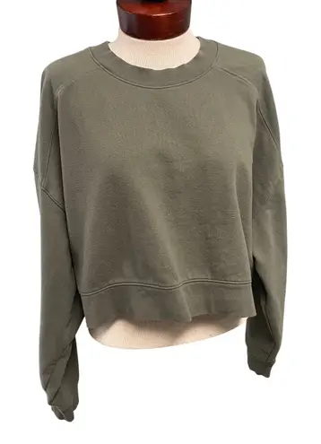 NUUDS Sweatshirt XXL Green Womens Pullover Relaxed Fit Boxy Minimalist Casual