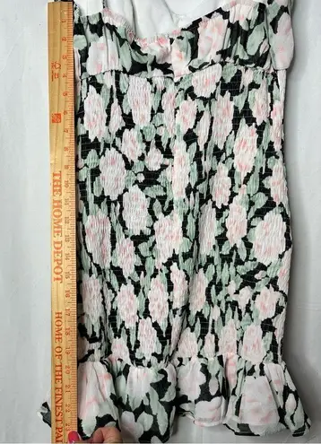 Here Comes the Sun NWT SELFIE LESLIE  FLORAL PRINT SHIRRED FITTED DRESS LARGE