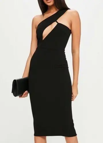 Missguided Glitter Cut Out One Shoulder Dress