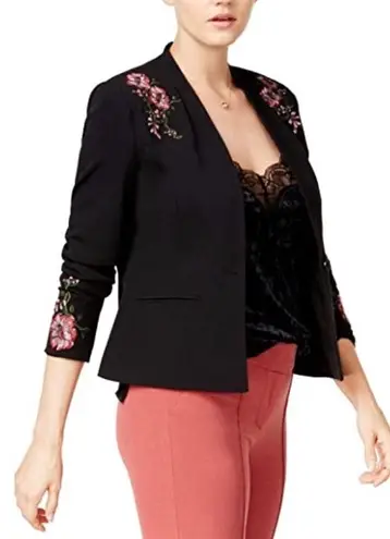 XOXO Black Floral Embroidered Blazer Jacket Medium