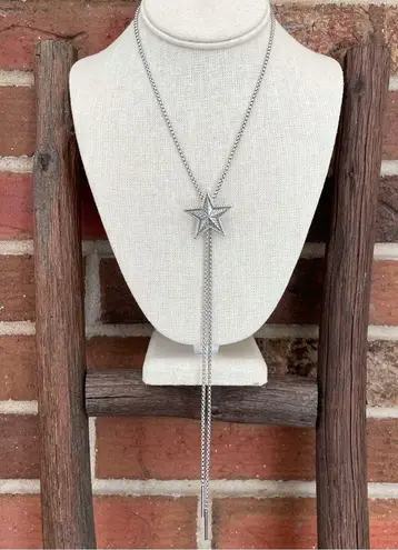 Silver Star Bolo Lariat Necklace