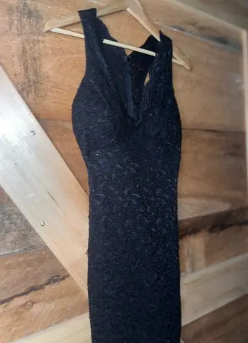 Jump Black Glitter Sparkly Lace V Neck Racerback Sheath Dress size 7/8 Formal - Image 7